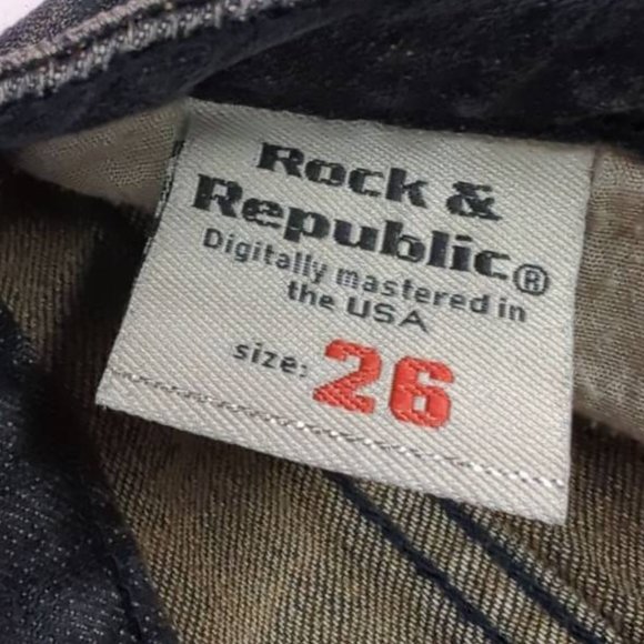 VIP Rock & Republic Faded Black Jeans, Size 26, 31 Inseam Bootcut New with Tags - Picture 3 of 14